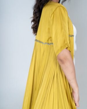 Yellow GreenBraidedGatherLongCape 3