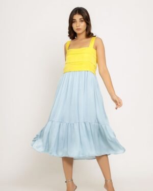 Yellow IceBlueMidiDress 10
