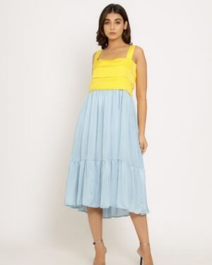 Yellow IceBlueMidiDress 7