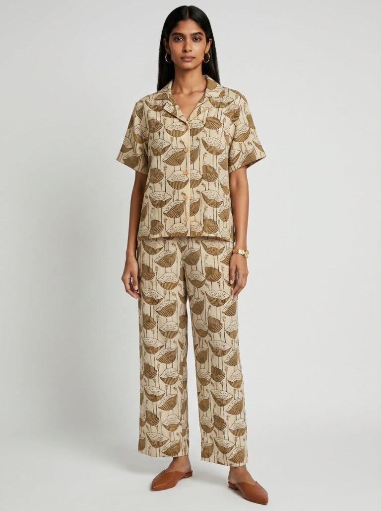 May Beige Cotton Co-ord set
