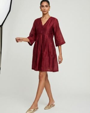 15 Noa Red Chanderi Dress 1