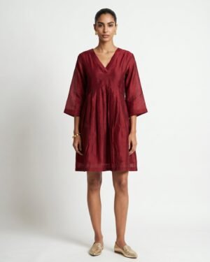 15 Noa Red Chanderi Dress 2