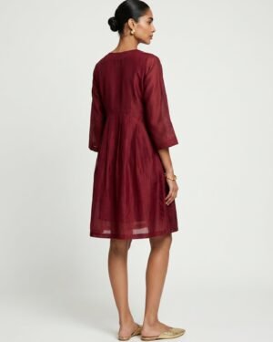 15 Noa Red Chanderi Dress 3