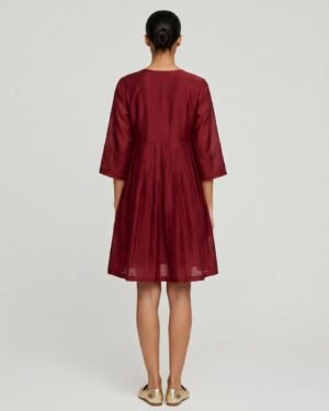 15 Noa Red Chanderi Dress 4