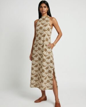 22 Rue Beige Cotton Dress 3