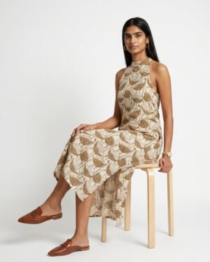 22 Rue Beige Cotton Dress 4