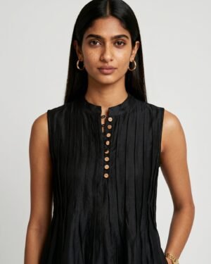 25 Ivy Chanderi Black Dress 2
