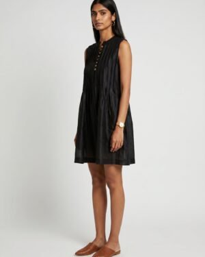25 Ivy Chanderi Black Dress 3