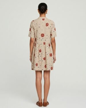 27 Ivy Beige Cotton Dress With Sleeve 2