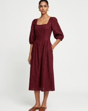 30 Zoe Red Chanderi Dress 1