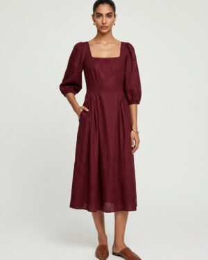 30 Zoe Red Chanderi Dress 3