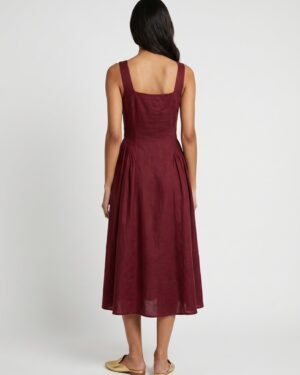 33ZoeSleevelessRedChanderiDress 1
