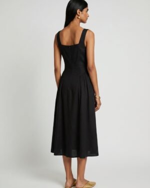 34ZoeSleevelessBlackChanderiDress 2