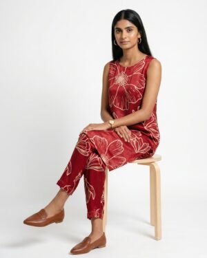 4 Ana Red Modal Kurta set 1