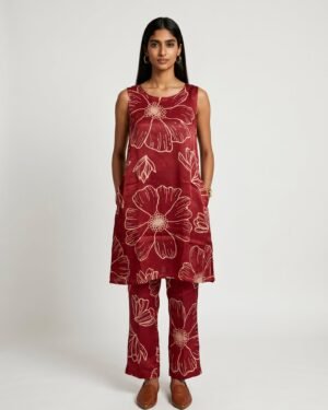 4 Ana Red Modal Kurta set 4