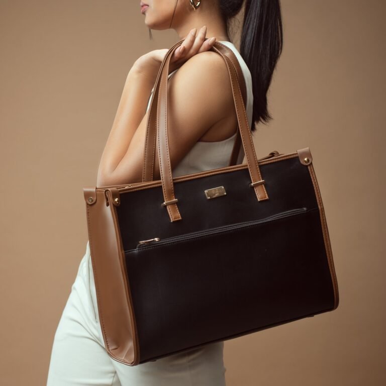 Charcoal Caramel Box Tote