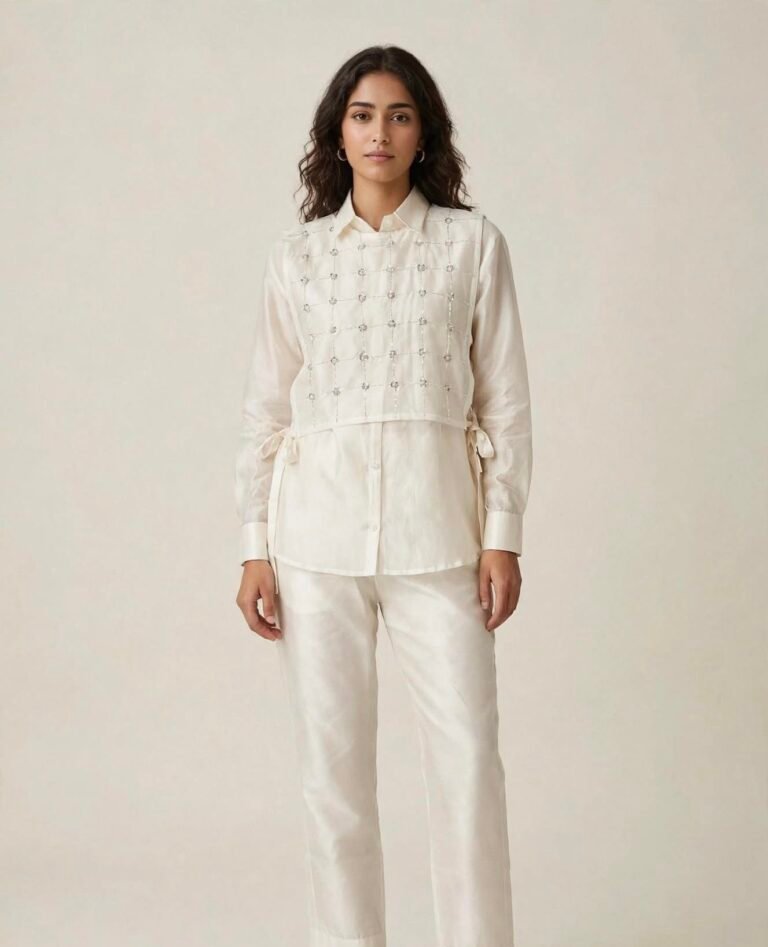 Chanderi Silk Bib Co-ord